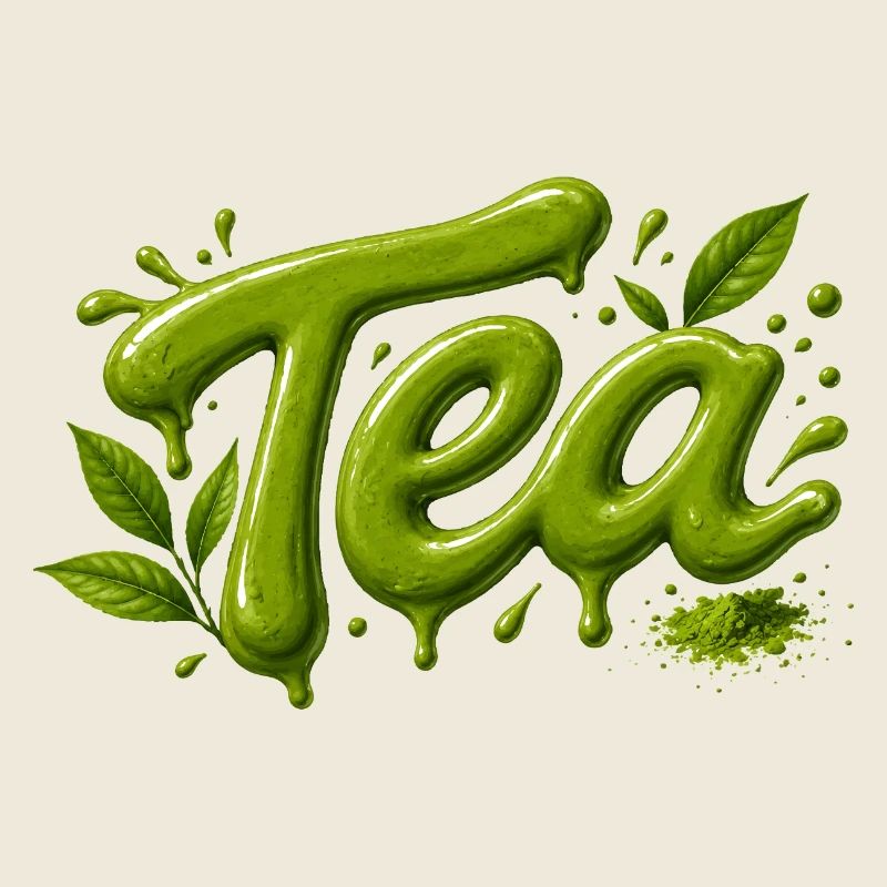 Typographie du thé Conception du matcha