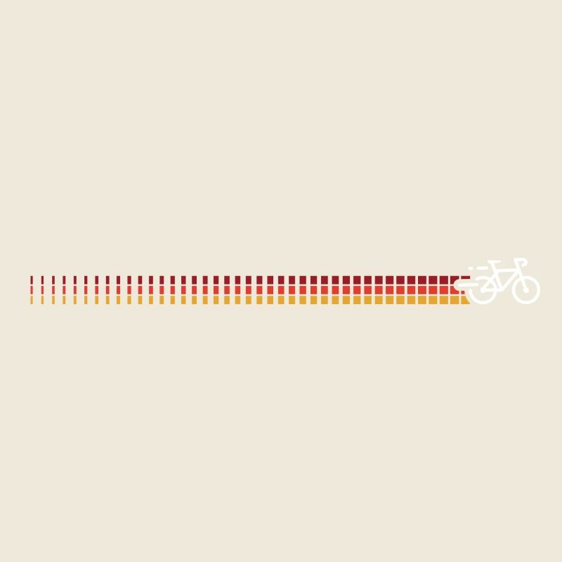 Sunset Gradient Stripes mit Fahrrad-Emblem