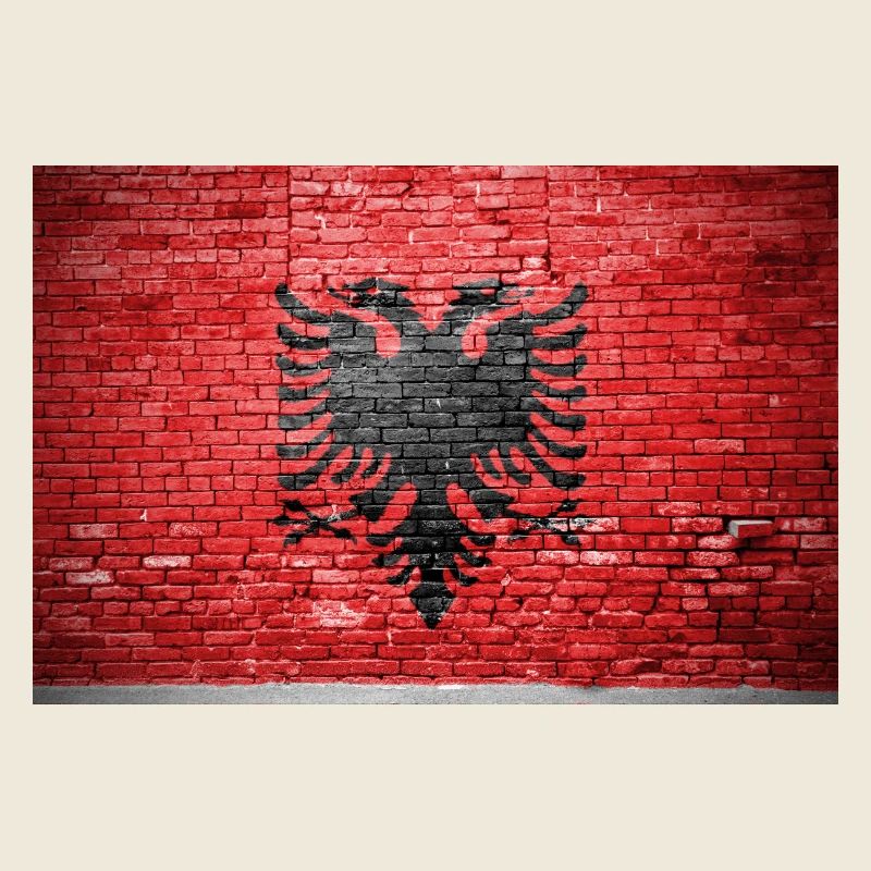 Graffiti d'Albanie sur le mur de briques