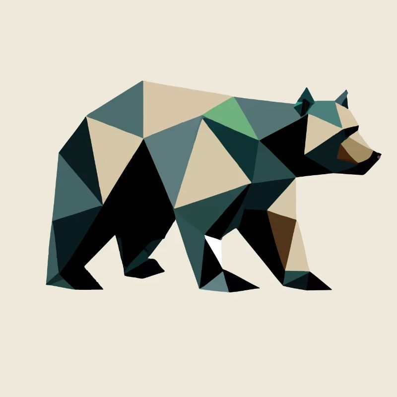 Bear, Polygon, Angular, Hiking, Trees, Animal, Wilderness, Nature