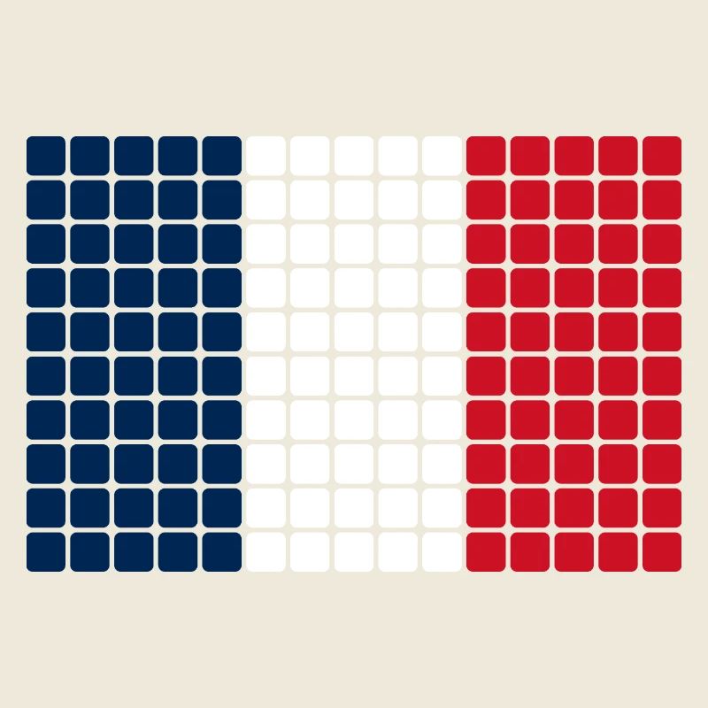 Frankreich Flagge - Quadrate Muster