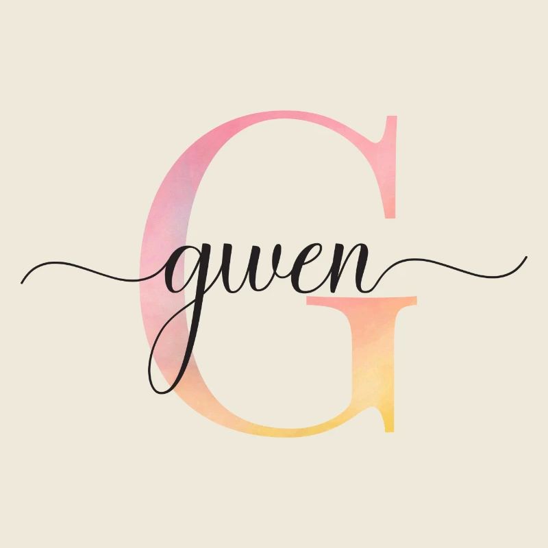 G| Monogramme | Nom | Gwen |Aquarelle