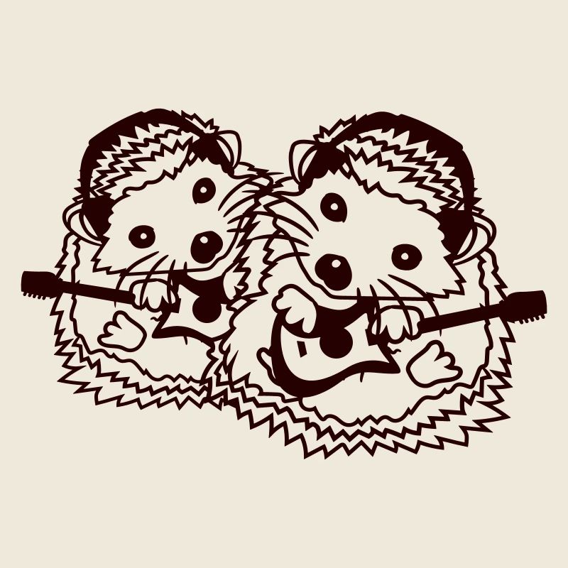 2 hérisson mignon deux amis guitare jouer groupe équipe