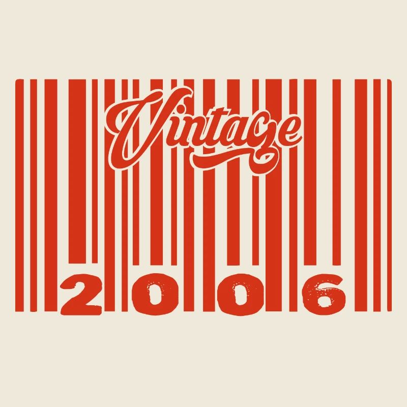 vintage 2006 né en 2006 19 ans bar code anniversai