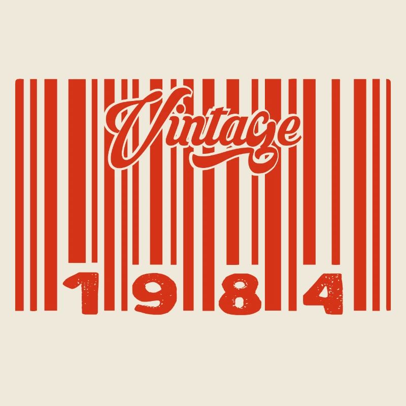 vintage 1984 né en 1984 41 ans bar code anniversai