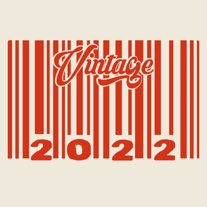 vintage 2022 né en 2022 3 ans bar code anniversair