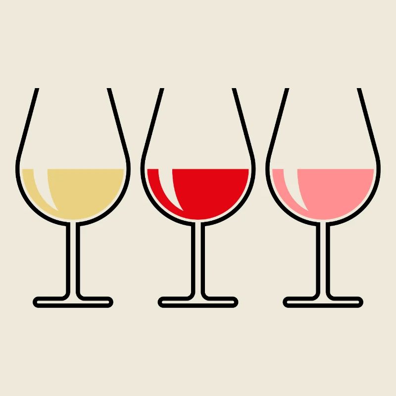 Vin blanc, vin rouge, vin rosé (ventre de vin par verre)