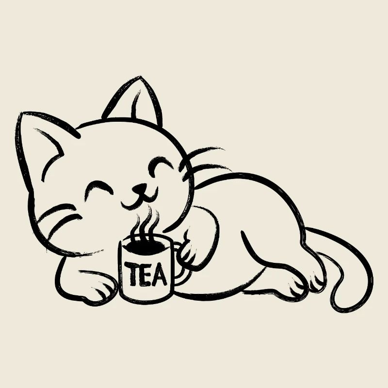 chillin tea cat