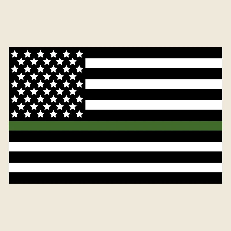 Ligne du drapeau américain vert militaire