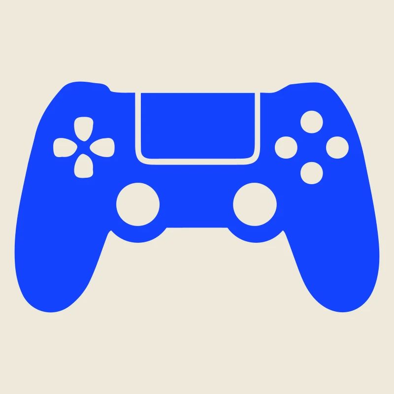 Blue Gaming Controller Silhouette
