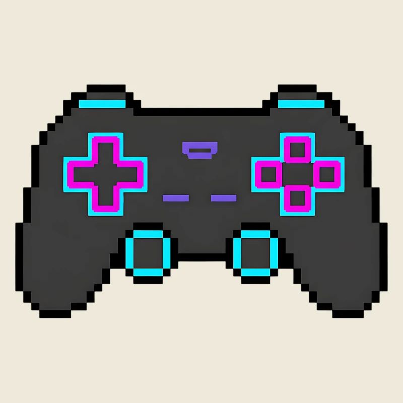 Pixel Game Controller Retro 8 Bit Shirt Sticker