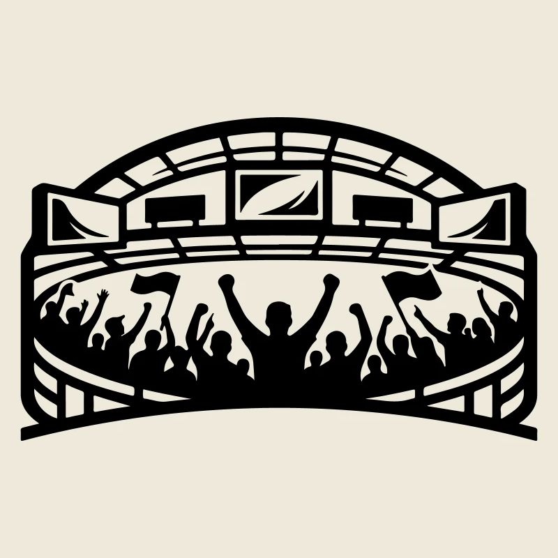 Silhouette des supporters du stade