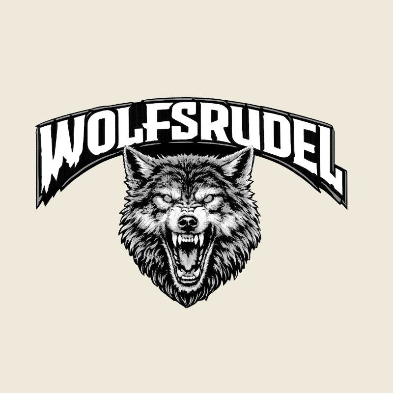 Logo du visage du combattant Wolf Pack