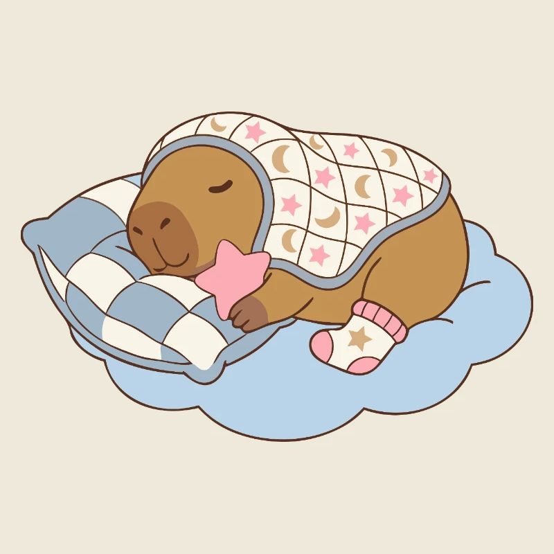 Verträumtes Capybara auf einer Wolke – Babygeschenk