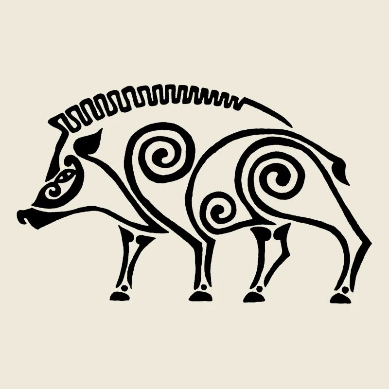 schwarzer keltischer Eber