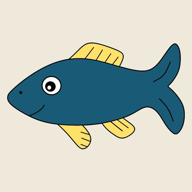 blauer Fisch Comic Fisch