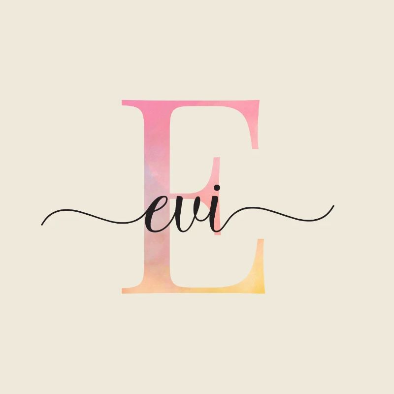 E| Monogram | Name | Evi |Watercolor