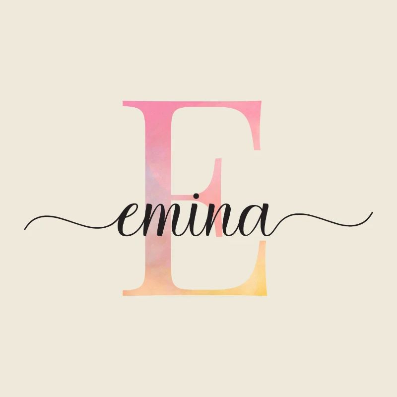 E| Monogram | Name | Emina |Watercolor