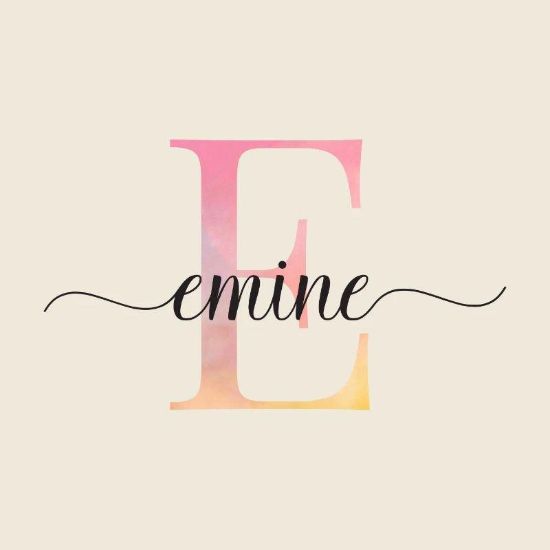 E| Monogramme | Nom | Emine |Aquarelle