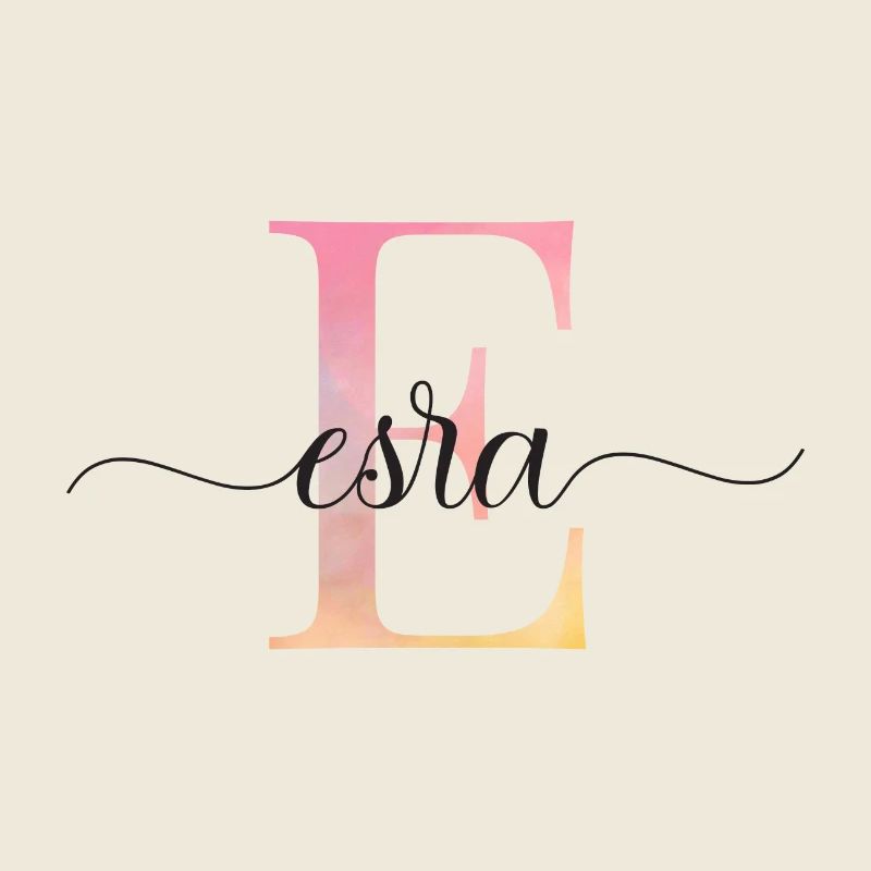 E| Monogram | Name | Ezra |Watercolor