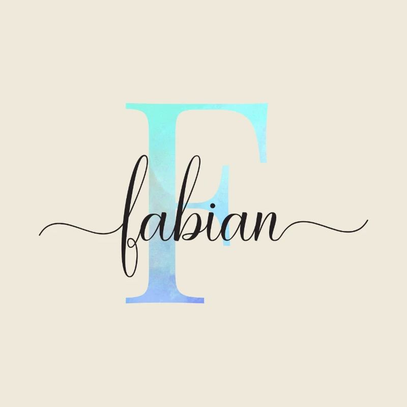 E| Monogramme | Nom | Fabien | Aquarelle