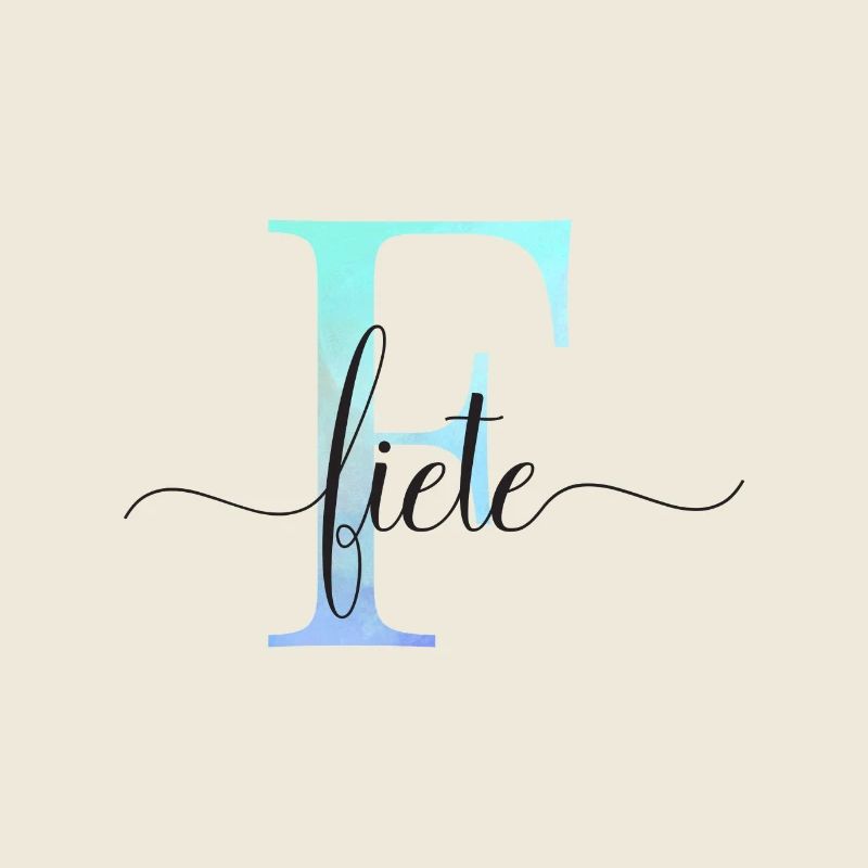 E| Monogram | Name | Fiete| Watercolor