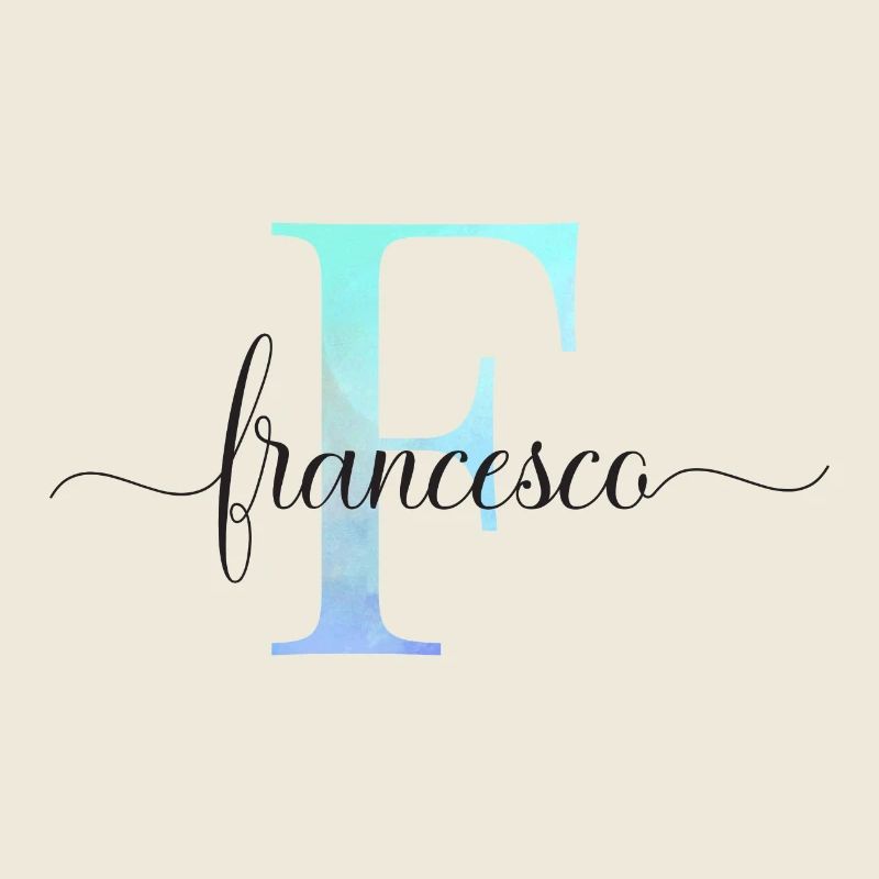 E| Monogramm | Name | Francesco| Watercolor
