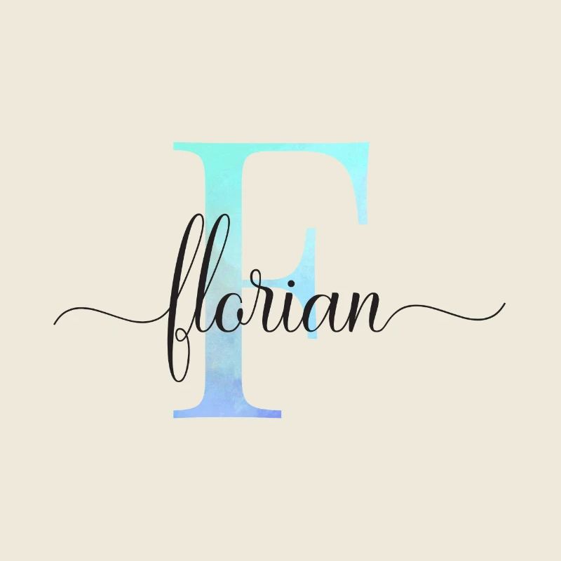 E| Monogramm | Name | Florian | Watercolor