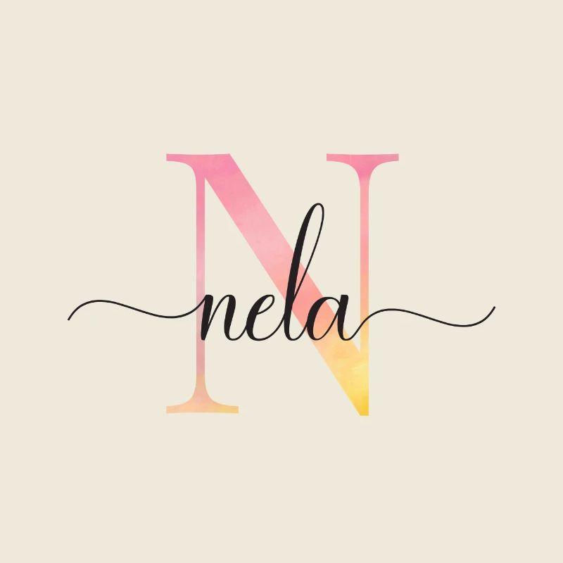 N | Monogramme | Nom | Nela |Aquarelle