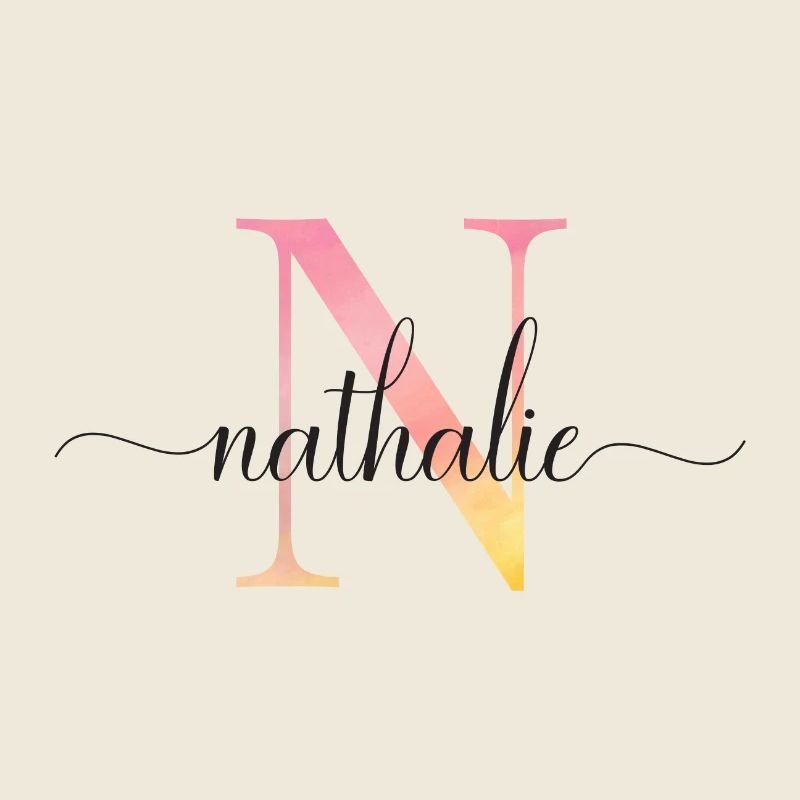 N | Monogramme | Nom | Nathalie |Aquarelle