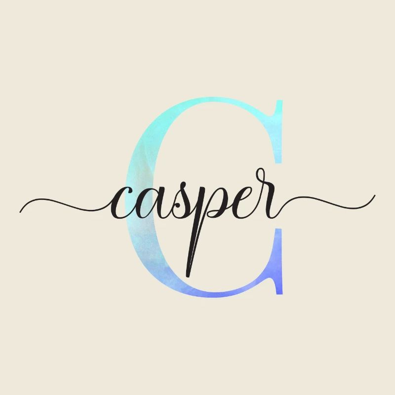 C| Monogramme | Nom | Casper | Aquarelle