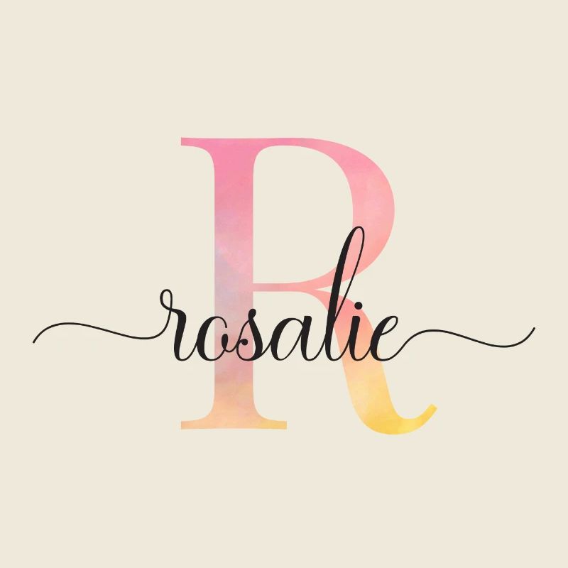 L | Monogramme | Nom | Rosalie |Aquarelle