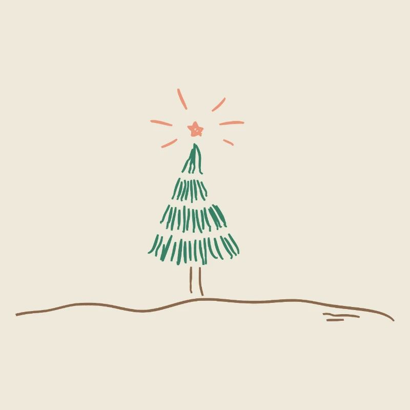 Festive Christmas tree sketch