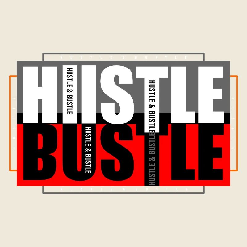Hustle und Buste Motiv mit Klare Farbkontraste