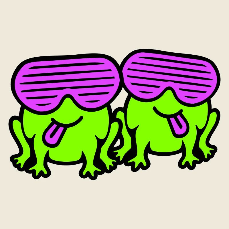 Frogs Party Sunglasses Cool Funny Comic Duo