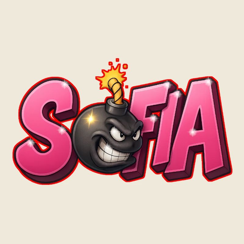 Sofia Graffiti Name Bomb Graffité 3D