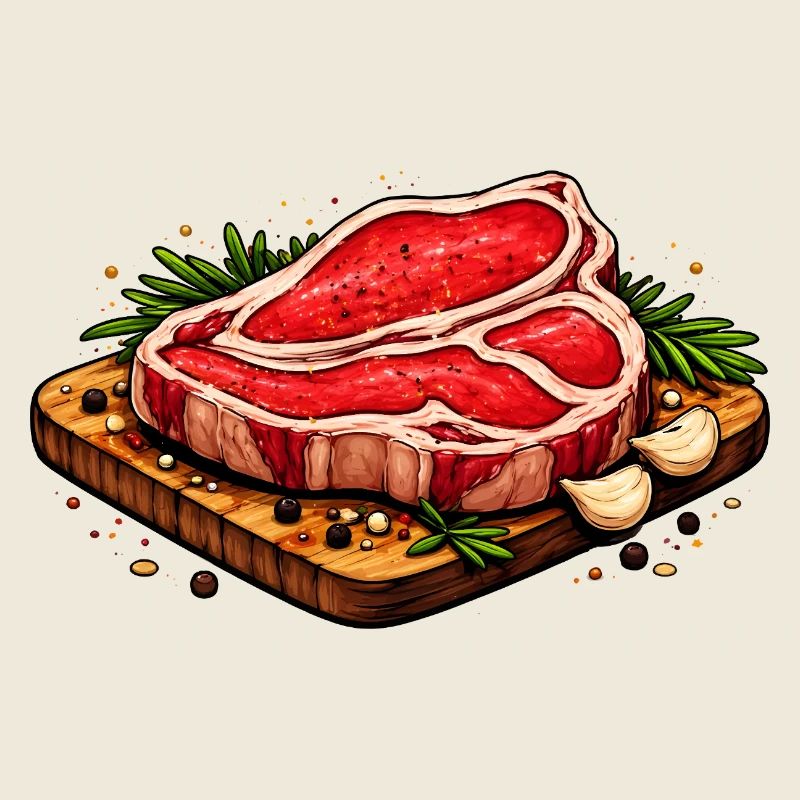 Illustration de steak juteux