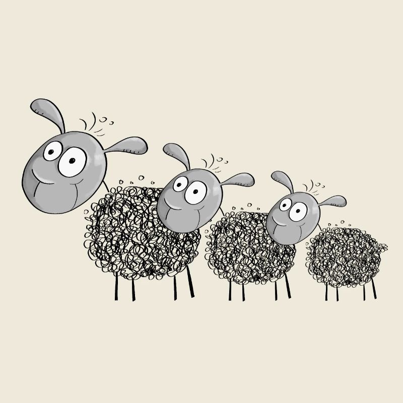 Drei Wollschafe - Schaf Comic
