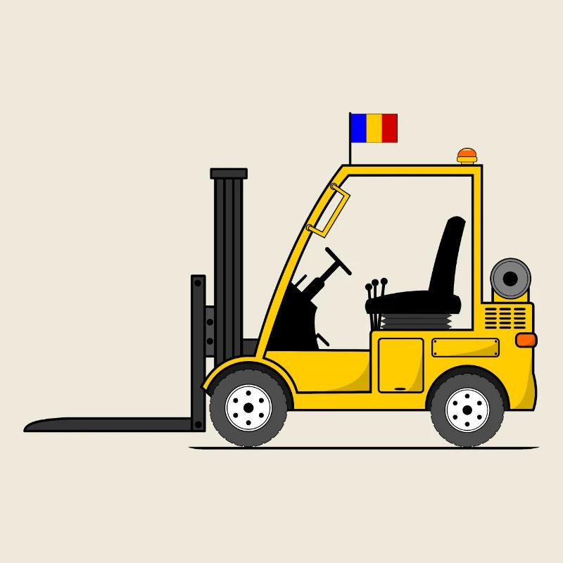 Chariot élévateur Roumanie Drapeau