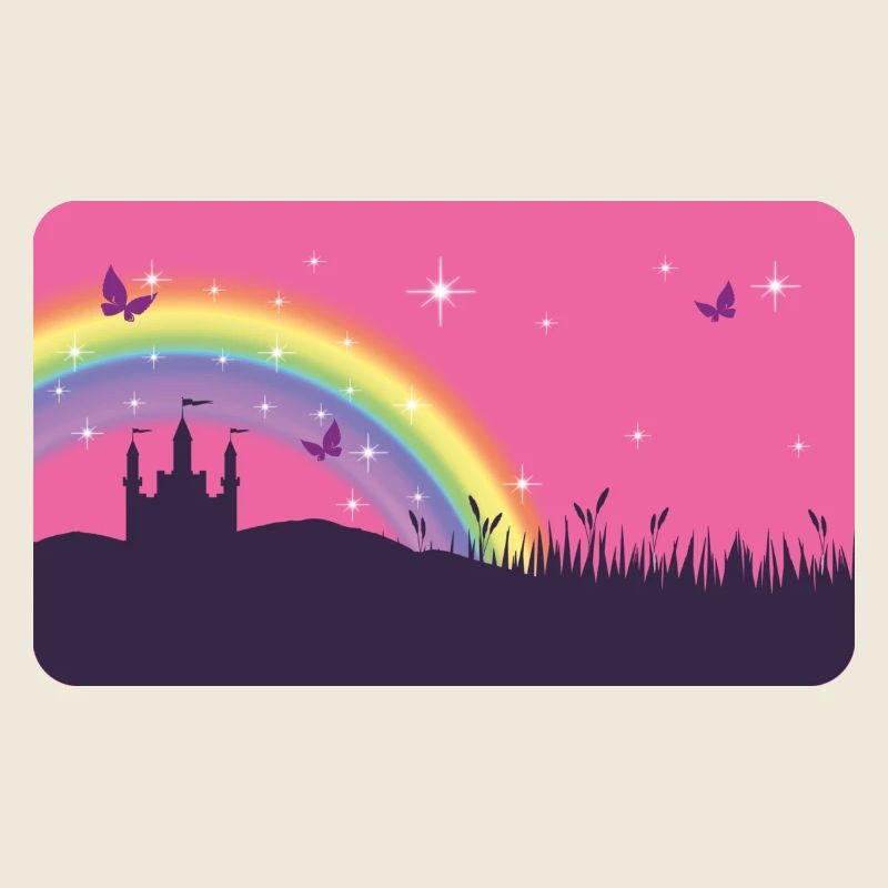 Märchenschloss mit Regenbogen und Sternchen 