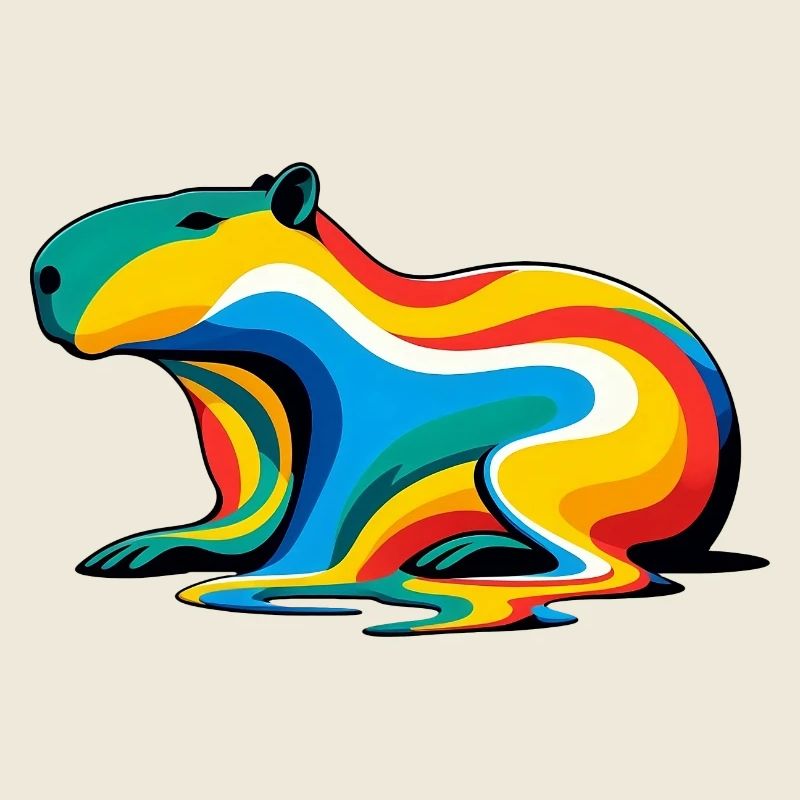 Capybara arc-en-ciel fondant