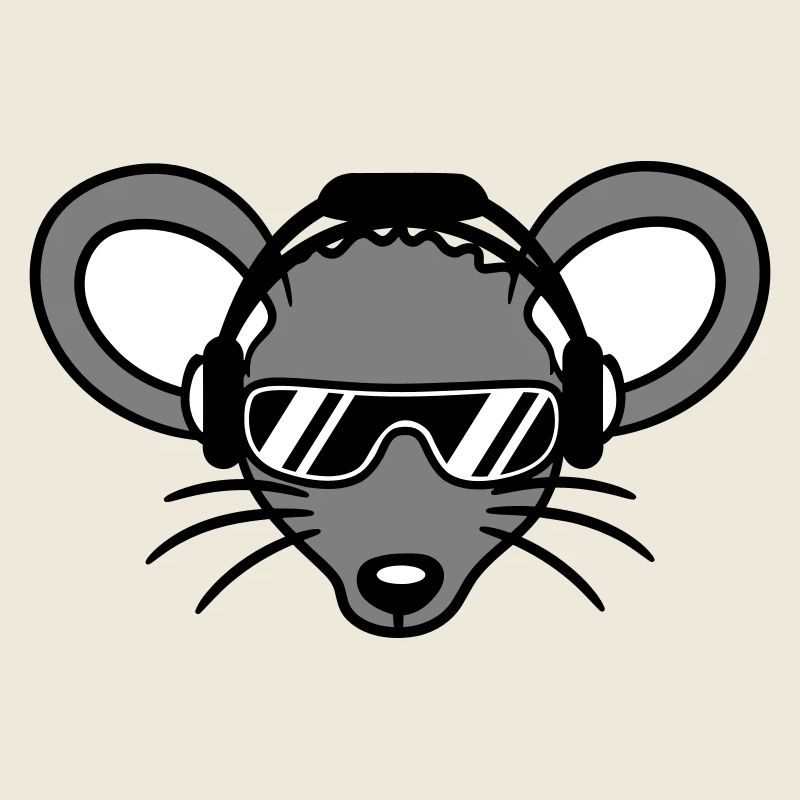 Maus Sonnenbrille Cool Kopfhörer Party Musik hören