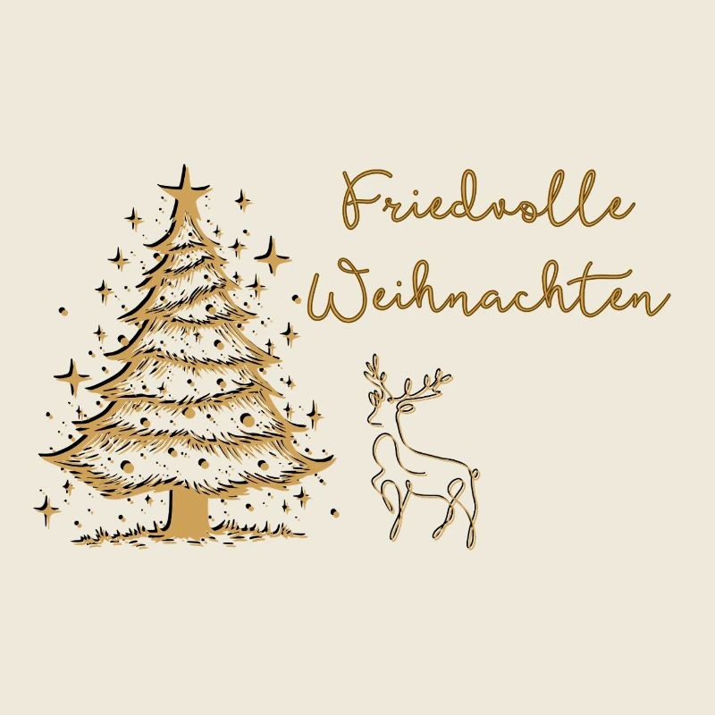 Peaceful Christmas in the Forest Deer Christmas Tree