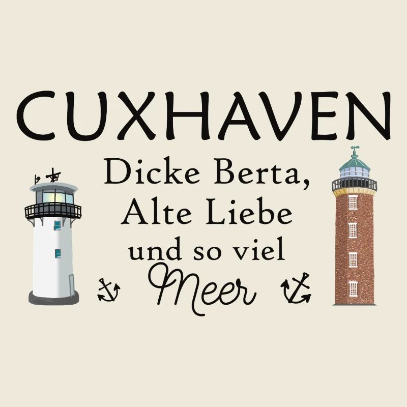 Cuxhaven, hand-drawn lighthouses, old love