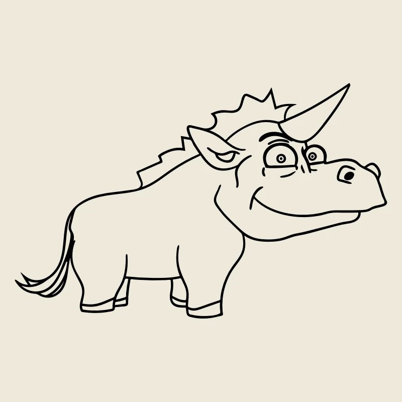 dickes männliches einhorn comic cartoon