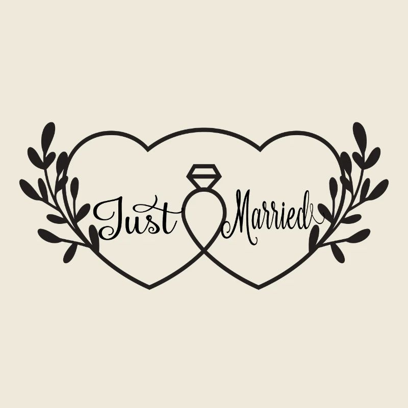 Verschlungene Herzen & Ring - Just Married