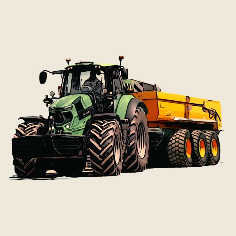 Deutz avec remorque benne