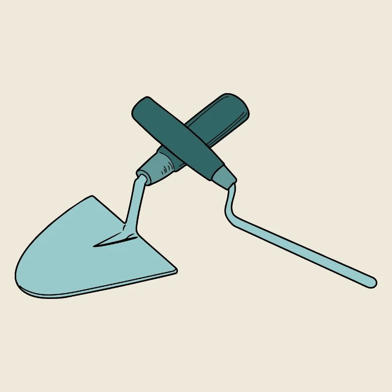 Joint nail and trowel, bricklayer