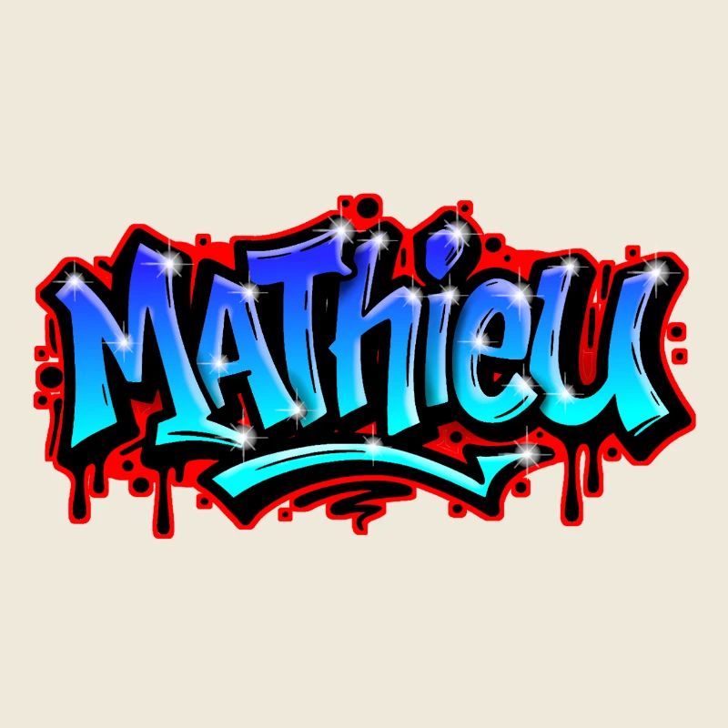 Mathieu Graffitiprintable name Urban Blue