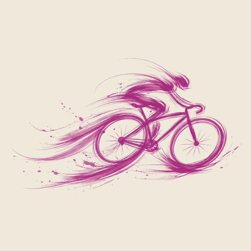 Cycliste Vélo rouge rapide